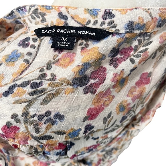 Zac & Rachel Woman Woman’s Shirt Sleeveless Button Up Floral Plus Size 3X. - Picture 7 of 7